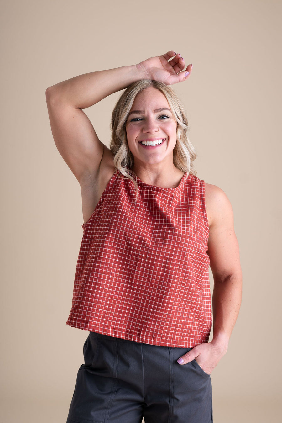 Classic Tank in Red Check