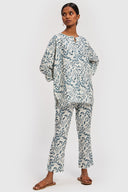 Print Blue Party Pants