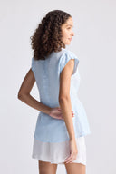 Power Moves Short Sleeve Top In Blue