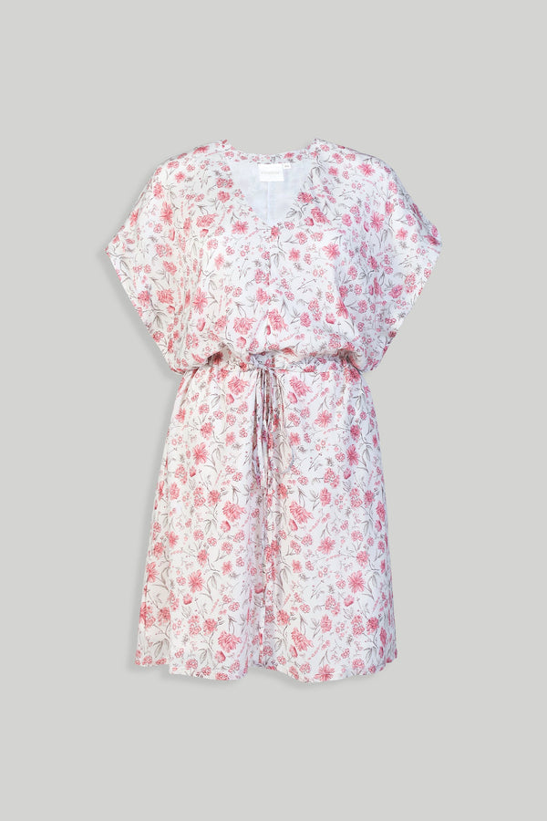 Relaxed Drawstring Floral Dress