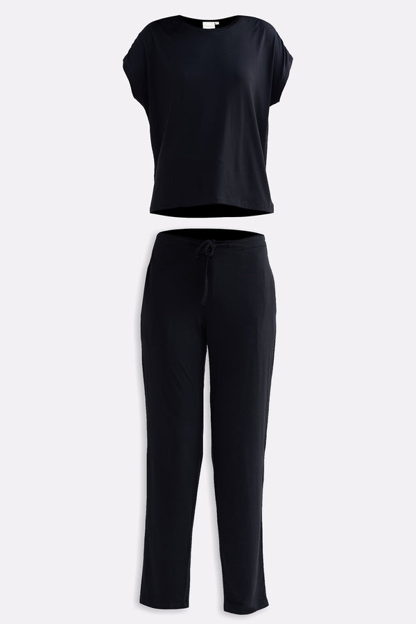 Relaxed Tee Set in Black
