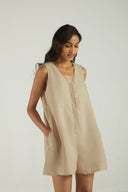 Romp and Play Romper In Neutral Beige