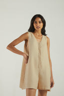 Romp and Play Romper In Neutral Beige