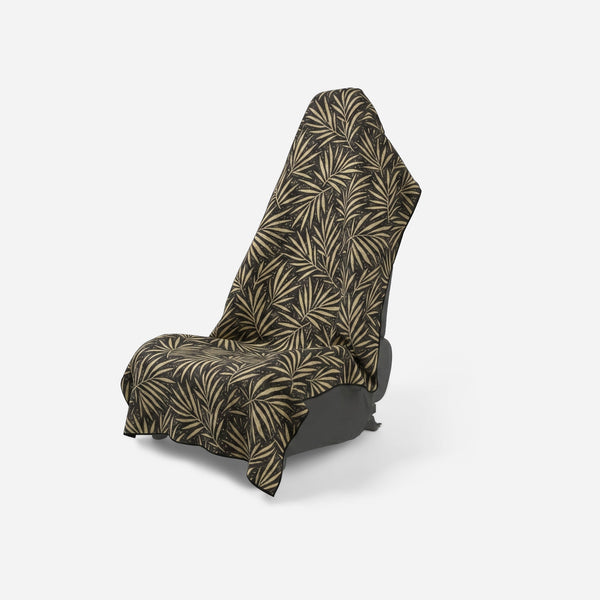 Car Seat Cover Towel: Heritage Palm Black and Tan