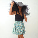 SEKAR Floral Batik Skorts In Sea Blue