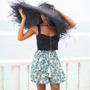 SEKAR Floral Batik Skorts In Sea Blue