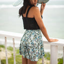 SEKAR Floral Batik Skorts In Sea Blue