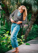 Montauk Shaker Recycled Cashmere Sweater - Perla Grey