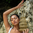 SHELL Handwoven Wire Bag In Dark Gold