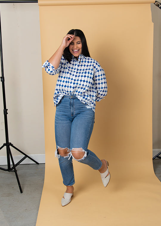 Good Boyfriend Shirt - Shibori Diamonds
