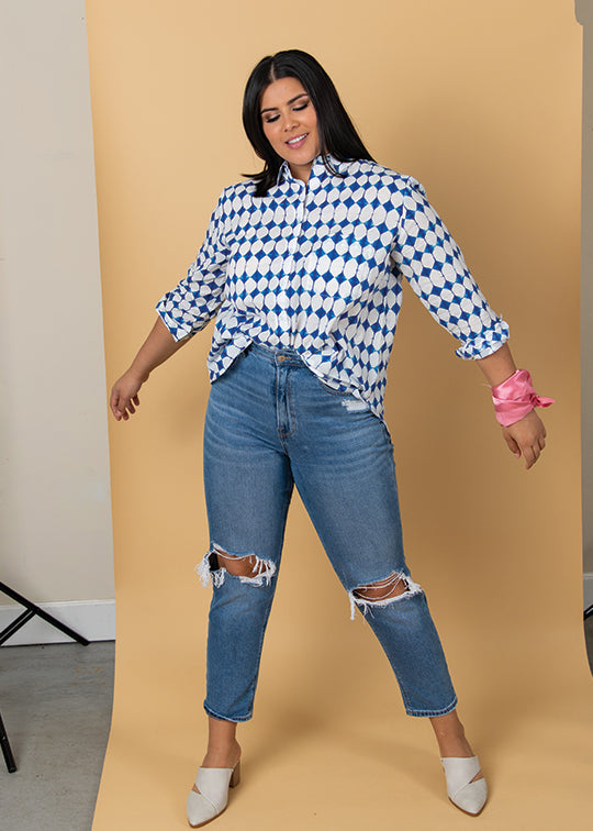 Good Boyfriend Shirt - Shibori Diamonds