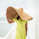 SOLANA Oversized Straw Hat In Toasted Beige