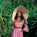 SOLANA Oversized Straw Hat in Natural Beige