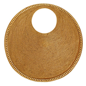 SOLO COCCO Jute Bag With Gold Chain