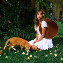 SOLO ESPRESSO Large Jute Bag With Gold Chain