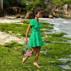 SRIKANDI Ruffle Dress In Kelly Green