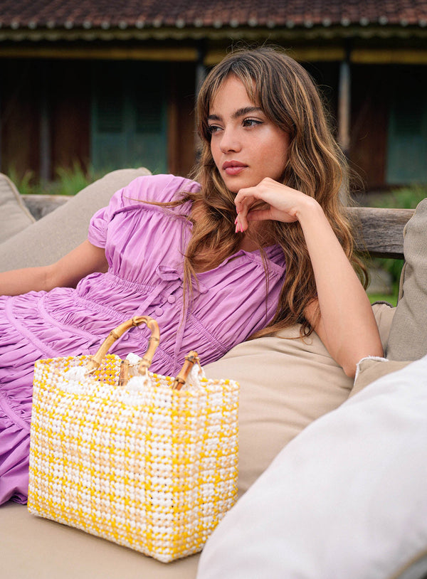 SRIKANDI Mini Ruffle Dress In Light Purple