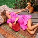 SRIKANDI Ruffle Dress In Guava Pink