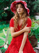 SRIKANDI Ruffle Dress In Scarlet Red