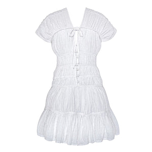 SRIKANDI Mini Ruffle Dress In White