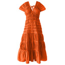SRIKANDI Ruffle Maxi Dress In Sienna Brown