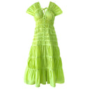 SRIKANDI Ruffle Maxi Dress In Lime Green