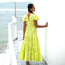 SRIKANDI Ruffle Maxi Dress In Lime Green