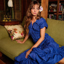 SRIKANDI Ruffle Maxi Dress In Royal Blue