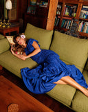 SRIKANDI Ruffle Maxi Dress In Royal Blue