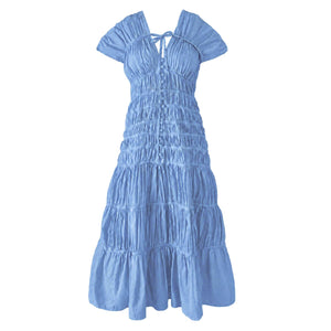 SRIKANDI Ruffle Maxi Dress In Princess Blue