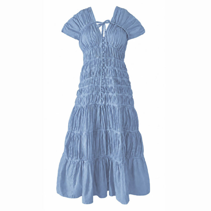 SRIKANDI Ruffle Maxi Dress In Princess Blue