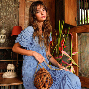 SRIKANDI Ruffle Maxi Dress In Princess Blue