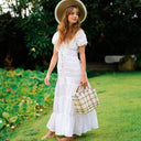 SRIKANDI Ruffle Maxi Dress In White