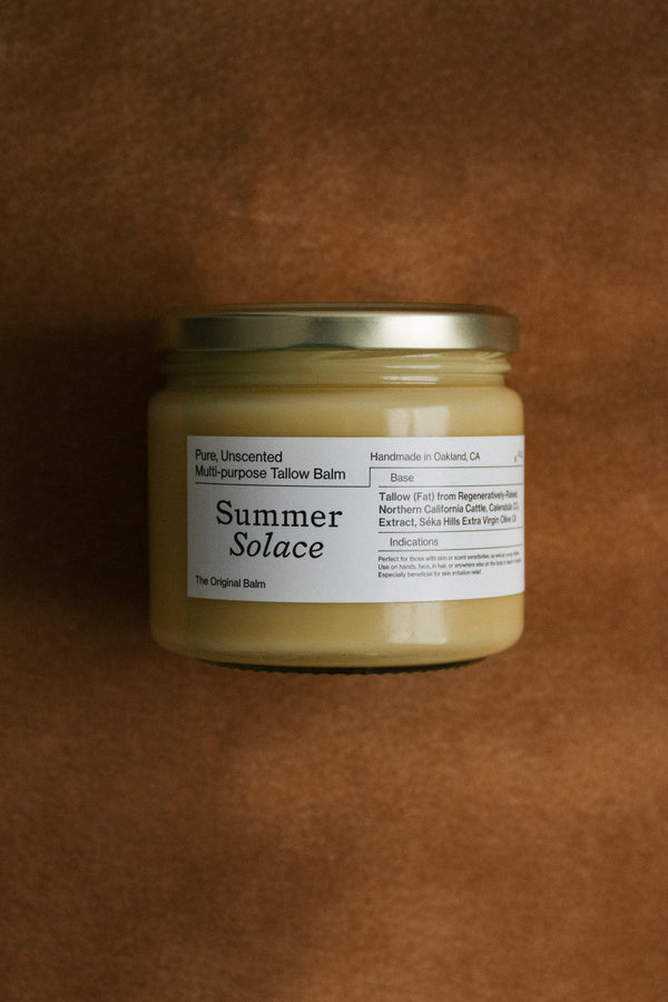 Pure Unscented – Family Size Tallow Balm | 11.5 oz Bulk in Clear Glass