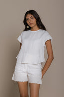 Sandcastle Saturdays Top in White