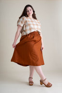 Evening Midi Skirt in Rust