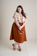 Evening Midi Skirt in Rust