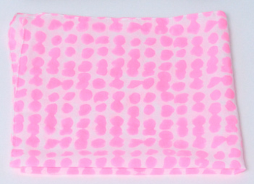 Scarf - Messy Dot Square Neon Pink