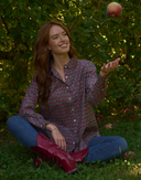 Good Boyfriend Shirt - Emory Floral Dove Grey