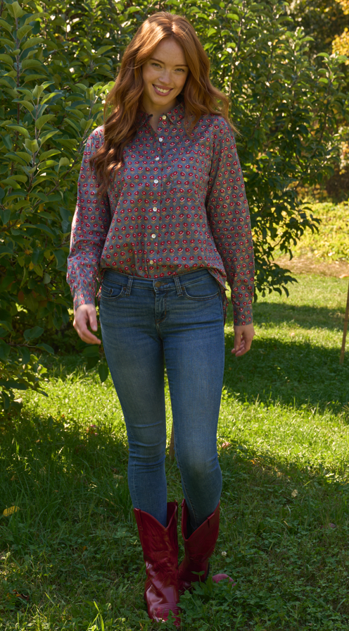 Good Boyfriend Shirt - Emory Floral Dove Grey