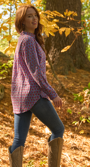 Good Boyfriend Shirt - Emory Floral Sky