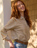 Good Boyfriend Shirt - Menswear Stripe Metallic Gold