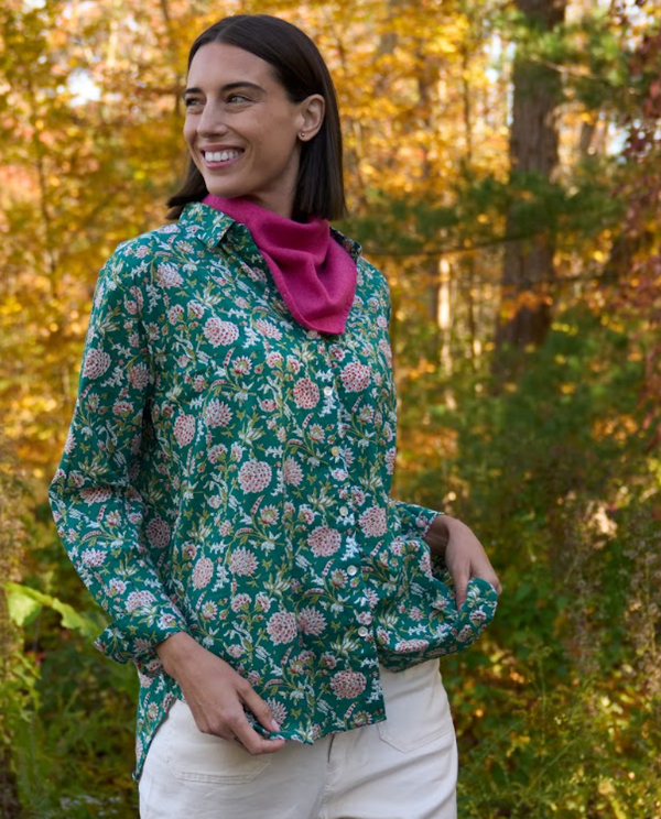 Good Boyfriend Shirt - Devon Floral Green