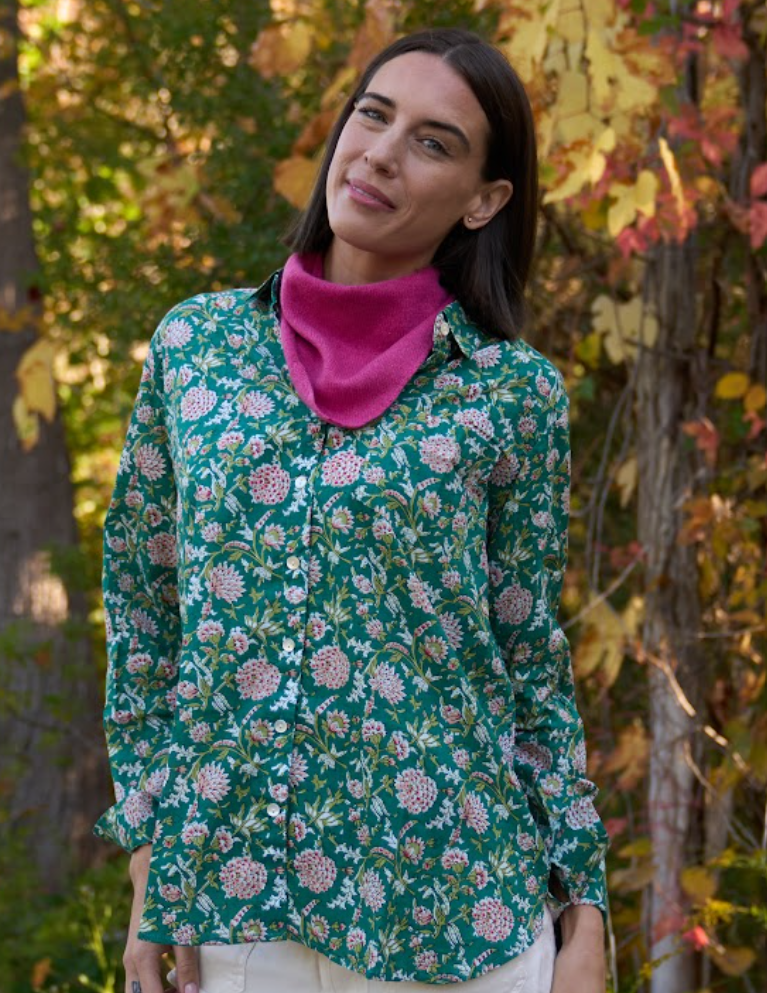 Good Boyfriend Shirt - Devon Floral Green