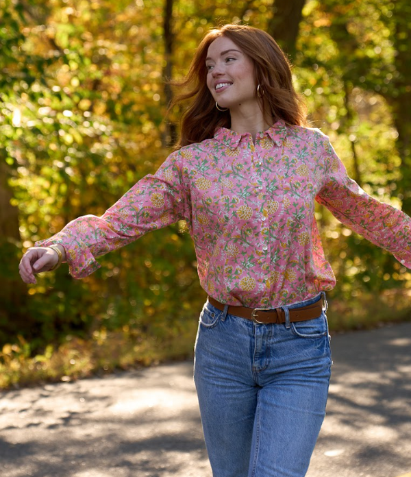 Good Boyfriend Shirt - Devon Floral Dahlia
