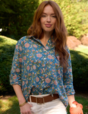 Good Boyfriend Shirt - Devon Floral French Teal
