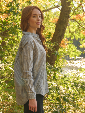 Good Boyfriend Shirt - Tuscan Stripe Charcoal