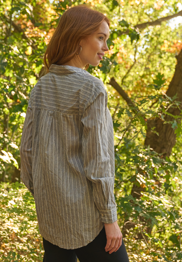 Good Boyfriend Shirt - Tuscan Stripe Charcoal
