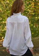 Good Girlfriend Shirt with Ruffle Trim White