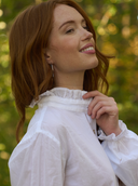 Good Girlfriend Shirt with Ruffle Trim White